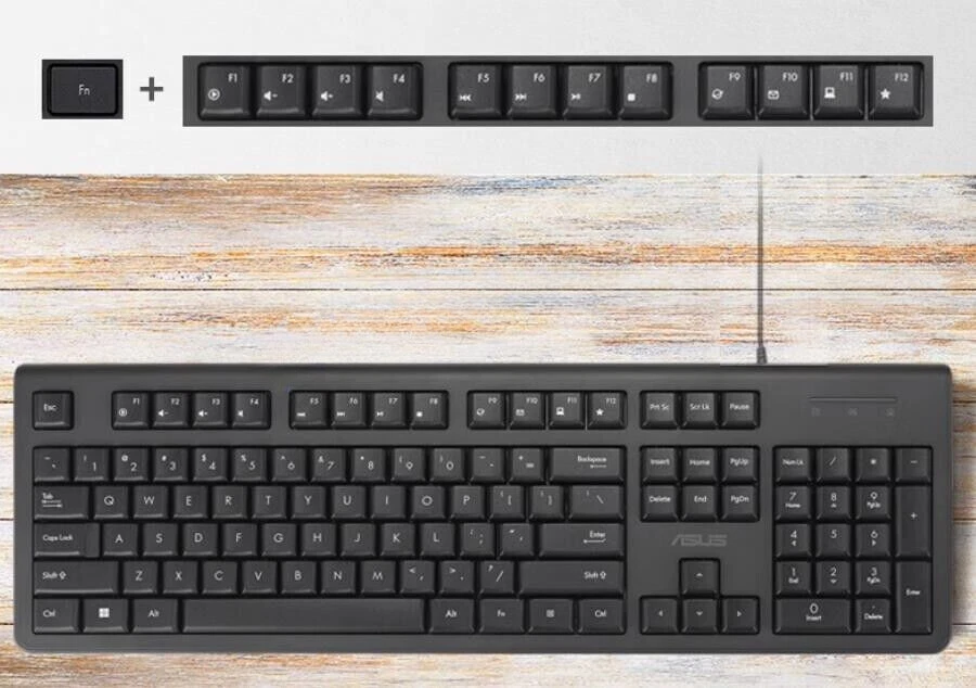 Original ASUS KM100 Ultra Slim Quiet USB-C Wired Keyboard Mouse For PC Laptop - Image 2 of 3