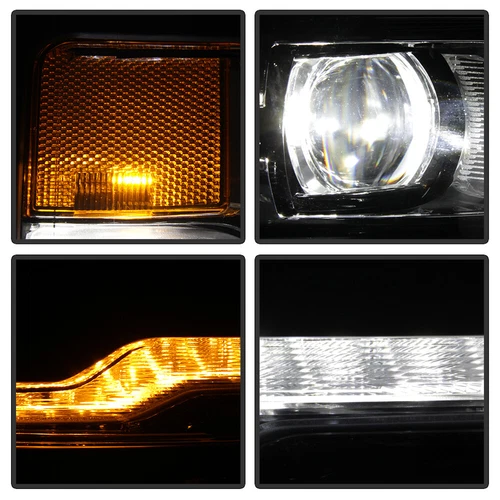 For Chevy Silverado 1500 2016-2018 Full LED DRL Projector Headlight Right Black - Picture 9 of 11