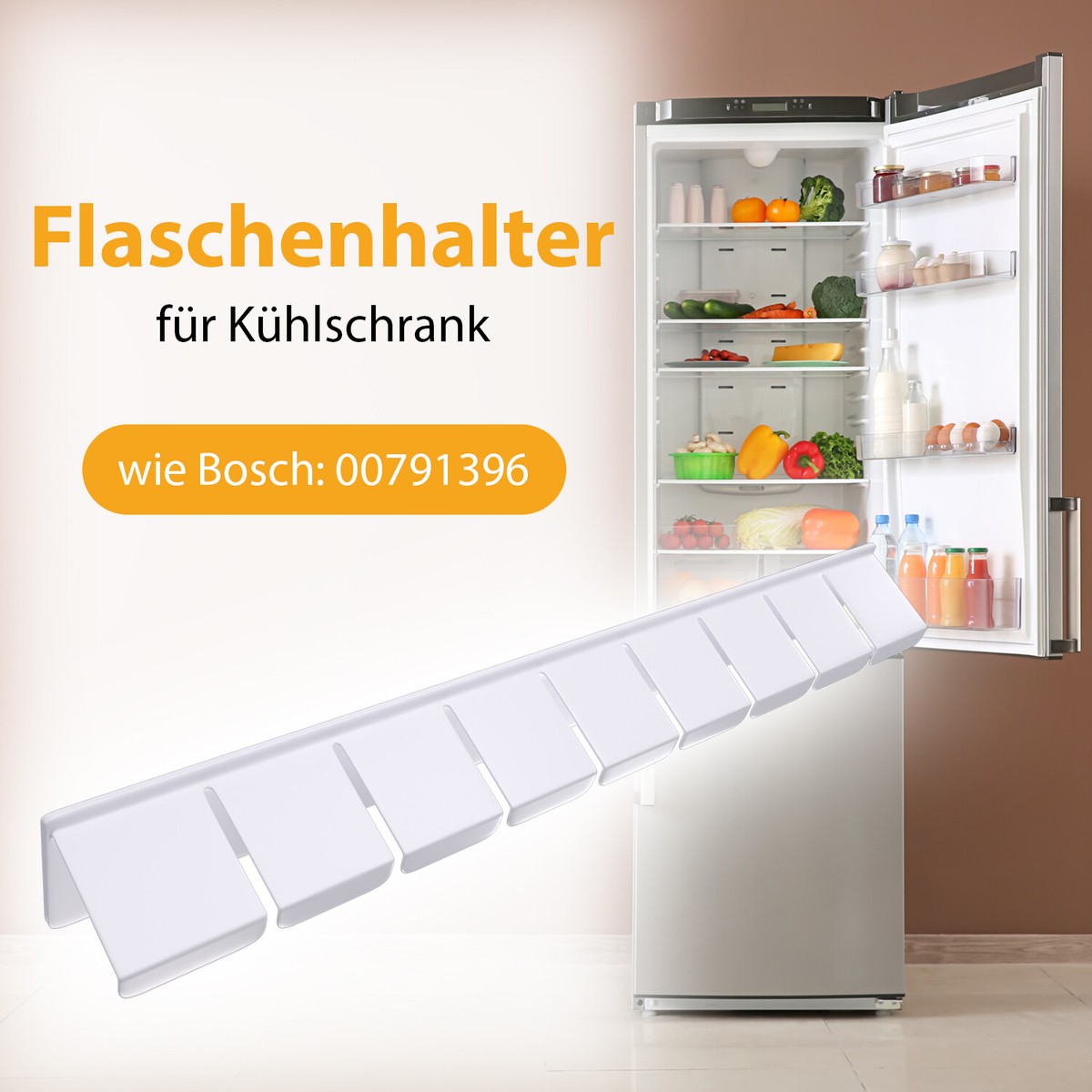 Flaschenhalter Flaschenkamm passend wie Bosch 00791396 für Kühlschrank