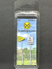 HO-3000-208-CS / 1:87 Scale Model Street  Railroad Signs "No Passing Zone"