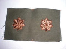 US ARMY BDU EMBROIDERED MAJOR RANK COLLAR INSIGNIA -1 PAIR