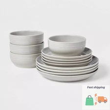 12pc Stoneware Westfield Dinnerware Set - Threshold™ Gray