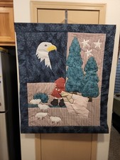 Quilt 40x52 Country Patchwork Applique Folk Art Americana