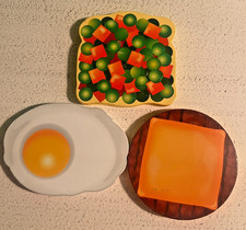 Melissa and Doug Star Diner Replacement Food Wooden Double Sided Set of 3