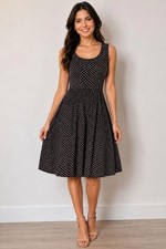 NWT $1400 Dolce & Gabbana Sleeveless Floral A Line Mini Dress Black Size 48