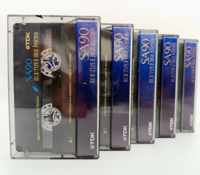 5x TDK SA  90 |  1994  |  CrO2 |  Super Avilyn  |  High Resolution |  unbeschr.