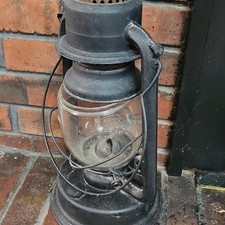 Dietz Railroad Lantern Black Metal with Clear Glass Globe Vintage Collectible