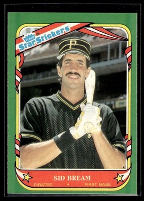 1987 Fleer Star Stickers Sid Bream Pittsburgh Pirates #14