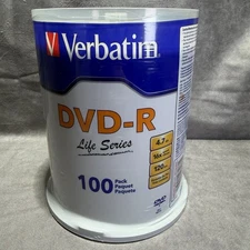 Verbatim Life Series 16x DVD-R Discs - Pack of 100 - Sealed