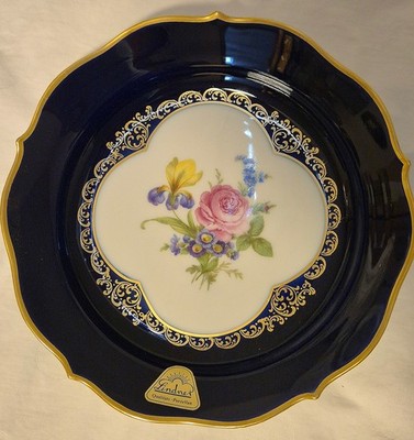 Lindner Echt Kobalt Teller Konfektteller ca.20 cm Durchmesser 3,7cm Hoch