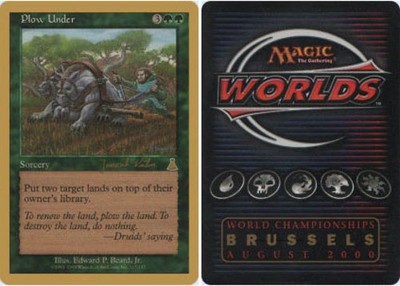 4x Plow Under - Janosch Kuhn - 2000 ~ Near Mint World Championship M MTG Magic x