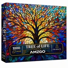 Unique 1000 Piece Stained Glass Mosaic Puzzle - Perfect for Adult Challenges