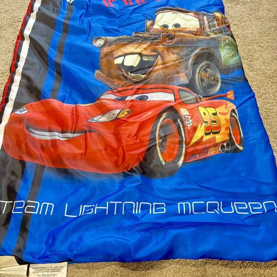 Disney Cars Sleeping Bag 30x54 in w/ Carry Bag – Kids Ages 4–8, McQueen - Image 4 of 4
