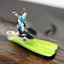 Diane&rsquo;s Happy Toes Swim Fin Diver with Whale Ceramic Votive Holder Trinket 2002