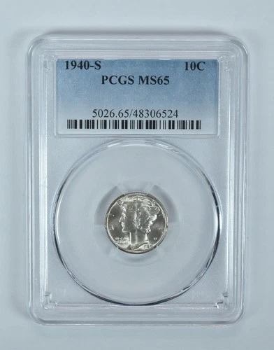 1940-S Mercury Dime MS65 PCGS Blue Label
