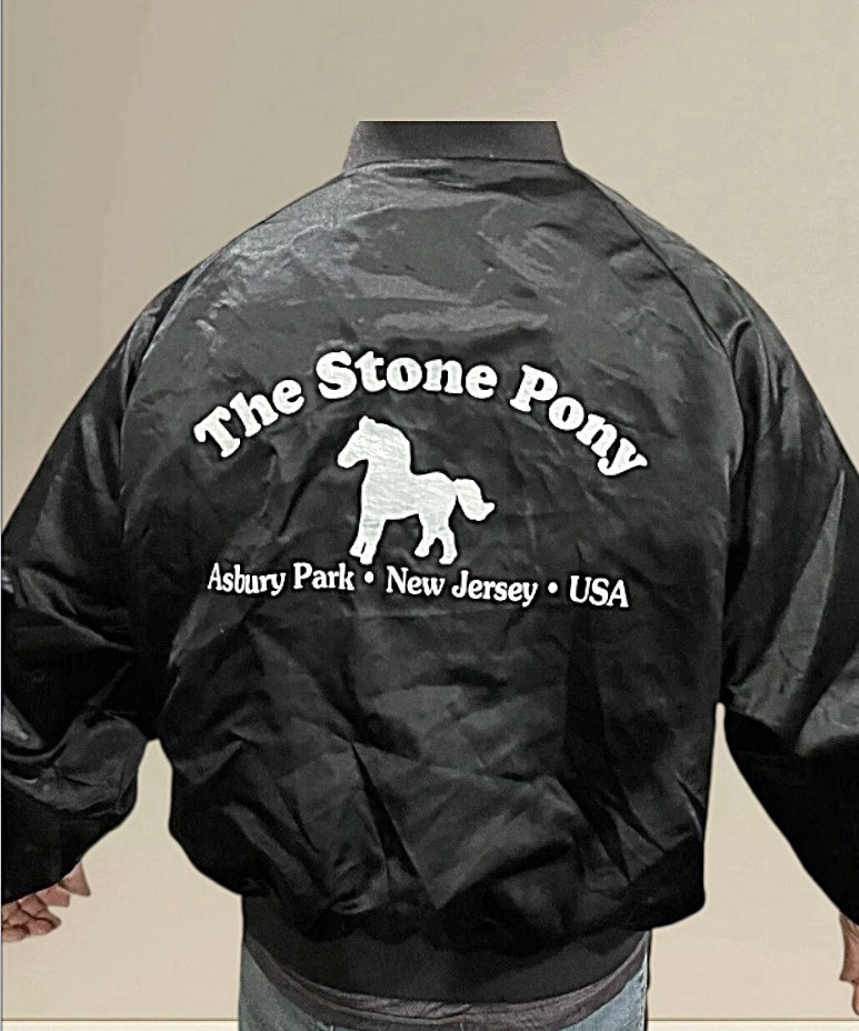 Stone Pony Asbury Park N J giacca vintage raso nero grande Springsteen anni '80
