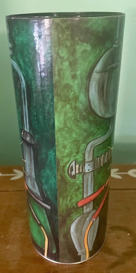 Green Frankenstein Monster Chocolate Chip Cookies Tin Jar With Lid Vintage  - Image 3 of 4