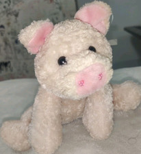 Cute Adorable 8" Laying Peach Pink Plush Pig Curly Tail Bean Bag Stuffed Animal