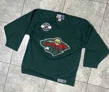 Vintage Minnesota Wild Hockey Jersey NHL CCM Center Ice Patch Long Sleeve L