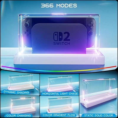 HEYSTOP For Nintendo Switch 2 Cool Accessory: RGB Dust Cover, Acrylic Display Dock Cover