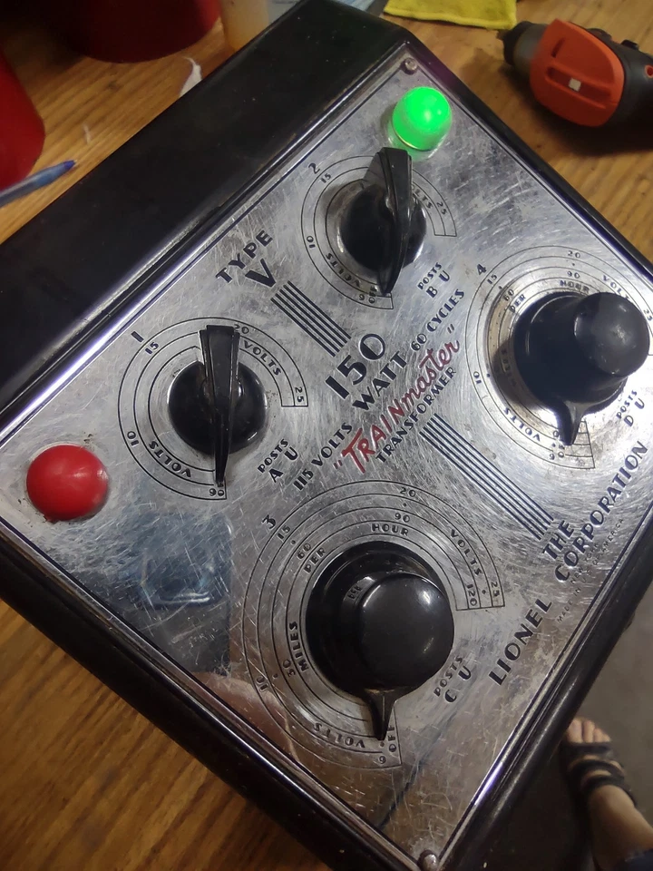 ***SIN PROBAR*** Transformador de tren Lionel Trainmaster tipo V 150 vatios de posguerra de colección Foto 2 de 4