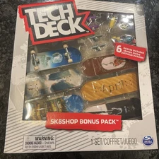 Tech Deck Sk8Shop Bonus Pack Fingerboards Skateboards Set, 6 Complete Boards