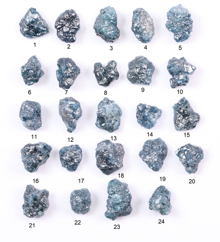 Diamant Brut Bleu Naturel 1,22 Ct - Non Coupé - Origine Afrique Du Sud - Pour Collection Ou Création