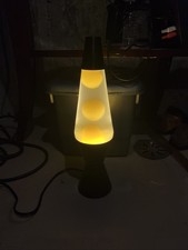 Vintage 2003 Lava Lamp Motion  Glitter 2000 Black Yellow Wax Groovy Retro Works
