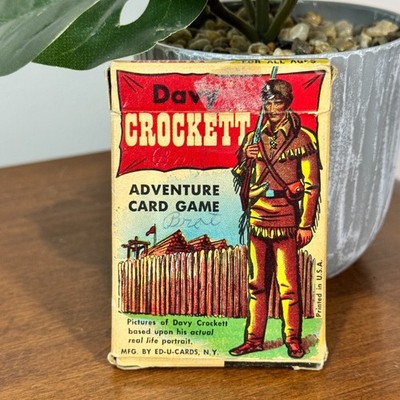 Vintage Davy Crockett Adventure Card Game 1955 Ed-U-Cards with Instructions USA