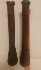 Vintage Textile Mill Spindle Spool Bobbin Industrial 13" Set Of 2