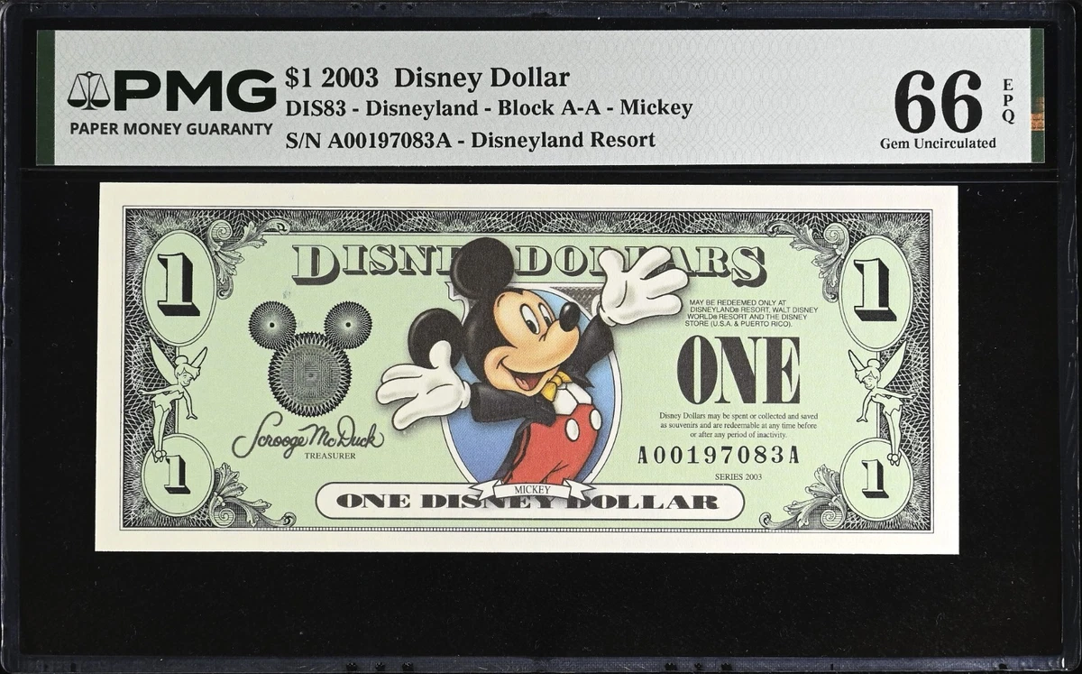 Mickey Mouse Disney Dollars (1968-Now) for sale | eBay