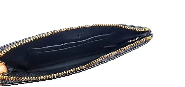 NWT Coach CV418 Corner Zip Black Embossed Signature C Patent Leather Wristlet - Image 3 of 4
