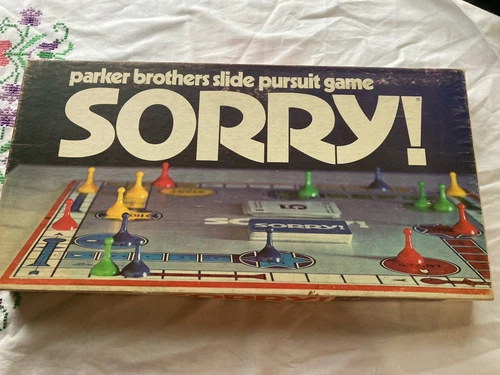 Sorry! Vintage Board Game 1972 Parker Brothers No. 390 Complete Family Classic