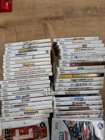 Lot of 5 Wii Game Consoles Only RVL-001 W/ 130 Games Parts/Repair As Is