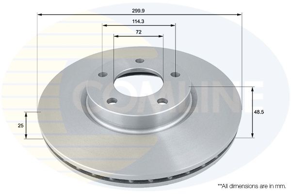 Brake Disc Front Internally Vented Fits Mazda 3 Mazda5 COMLINE ADC0447V