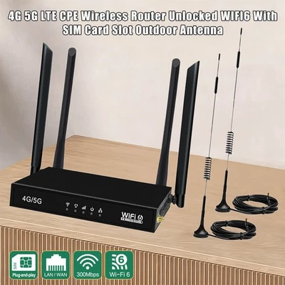 Outdoor 4G LTE Router WiFi6 Unlocked Mit 6 Antennen & SIM Steckplatz NEU - Bild 1 von 4