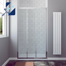 Dusche Schiebet&uuml;r 90 100 120cm 3 teilig Nische Nischent&uuml;r Duscht&uuml;r Gleitt&uuml;r