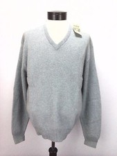 Jantzen Vintage Mens Wool Crewneck Sweater Blue Large Made in USA New