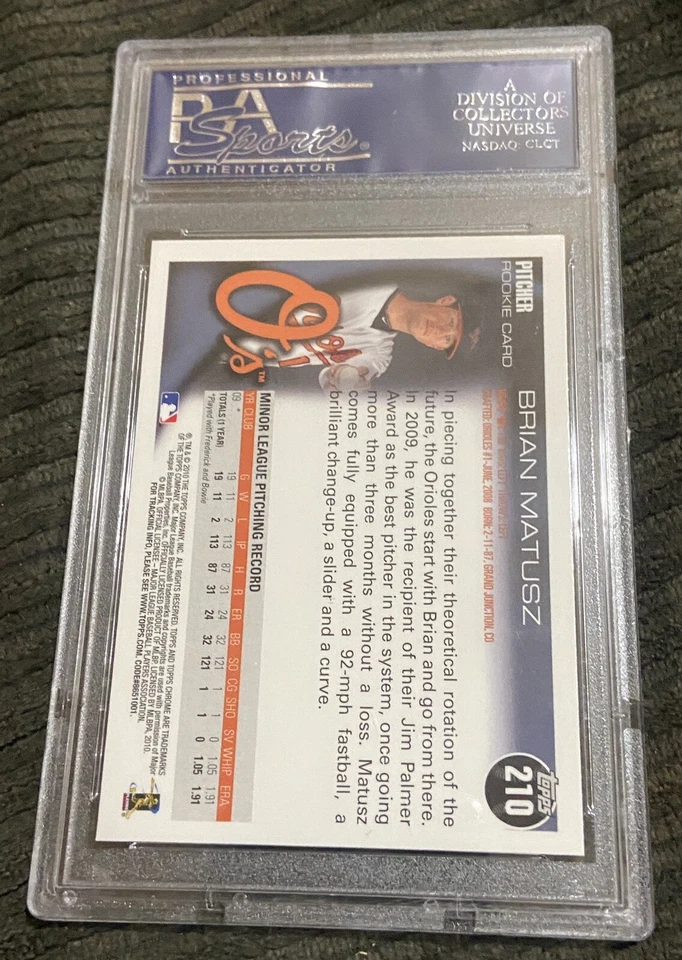 2010 Topps Chrome Brian Matusz PSA 9 novato Foto 2 de 2