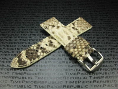 Nouveau Bracelet De Montre En Cuir De Serpent De 26Mm Pour PANERAI Blanc Crème - Photo 1/4