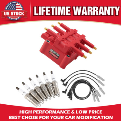 6X Spark Plugs + Wire Set & Coil Pack Kit For 2007-2011 Jeep Wrangler 3.8L V6 (Fits Many Chrysler/Dodge/VW Models) 9 thumbnail image