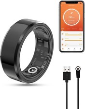 Smart Ring Health Tracker for Men Women - IP68 Waterproof Fitness Ring- black 9