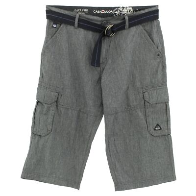  CASA MODA kurze Herren Jeans Shorts Bermudas mit Gürtel Cargo dunkelblau 27261