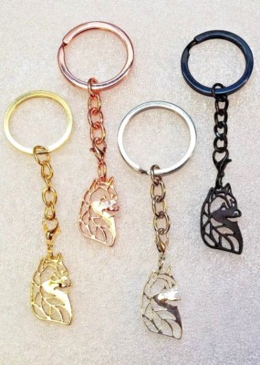 Husky Dog Key Chain Keyring Purse Charm Matte Black Rose Gold Silver Gold Alloy