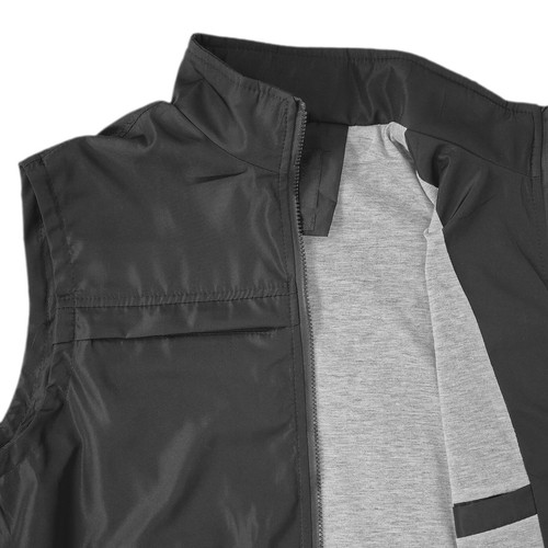 Smanicato Uomo Leggero Zip Gilet con Tasche Interno Foderato Blu Nero VEQUE - Foto 14 di 30