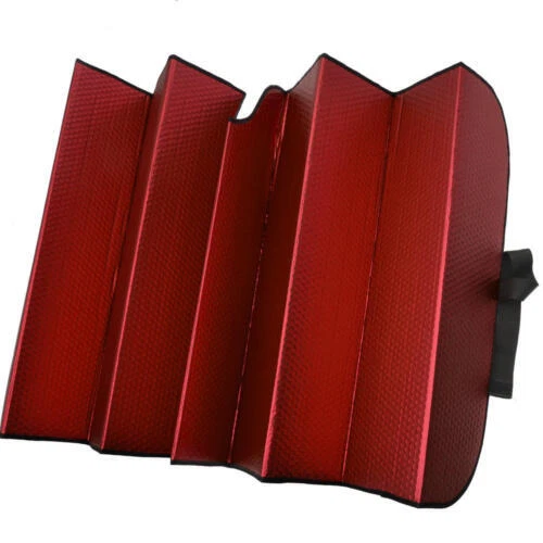 Auto Sunshade Red Foil Reflective Sun Shade for Car Cover Visor Jumbo Size - Image 4 of 4