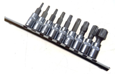 Innen Torx Einsätze Bitnüsse Sechsrund Steckschlüssel Satz 9-tlg 1/4'' T10-T60