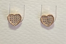 Children's Heart Shape Rose Gold Stud Earrings New