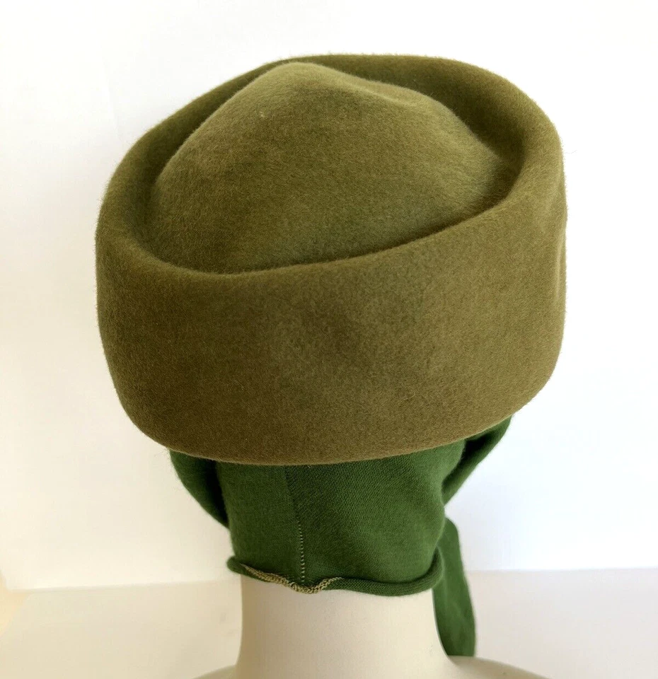 Sombrero de lana vintage Glamour Fielts hecho en unión con cubiertas laterales para las orejas excelente estado Foto 3 de 4