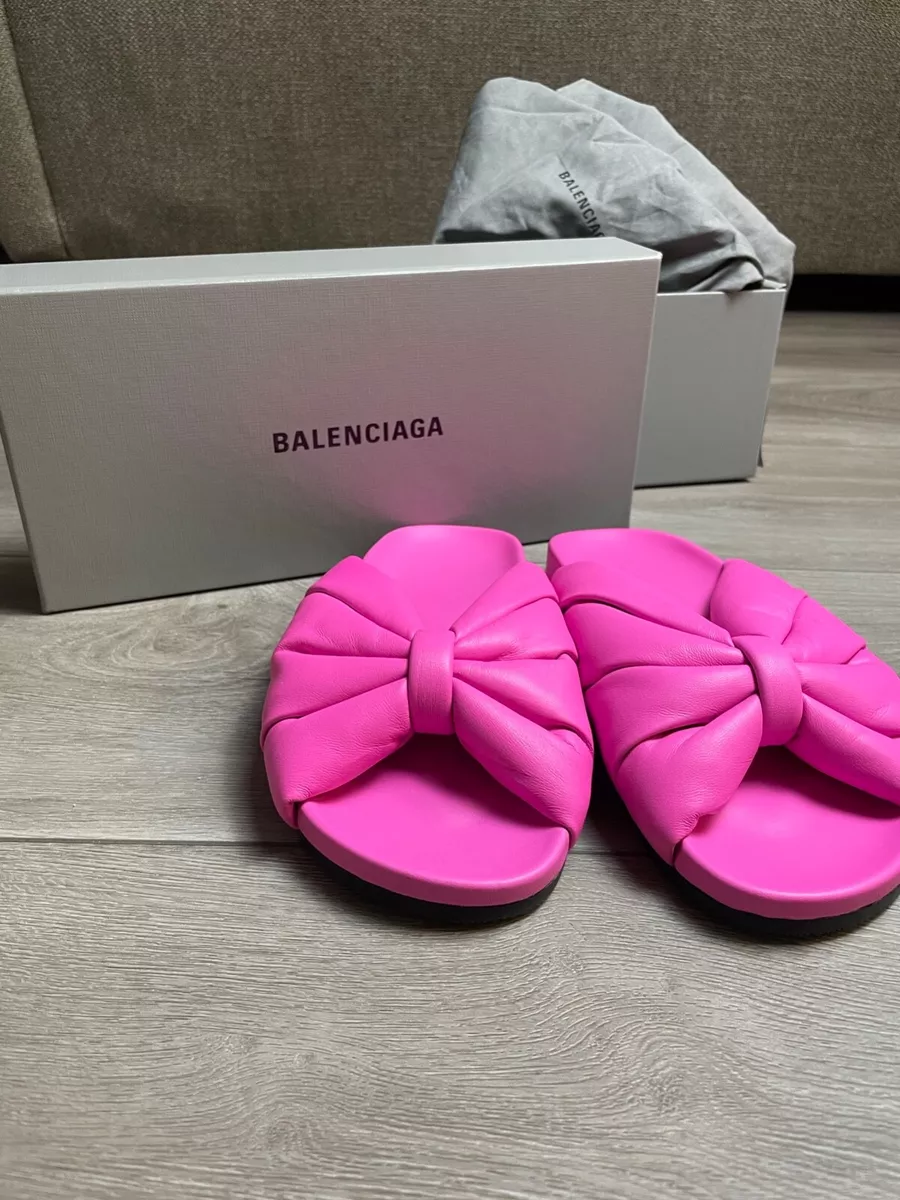 Balenciaga satin online slide sandals